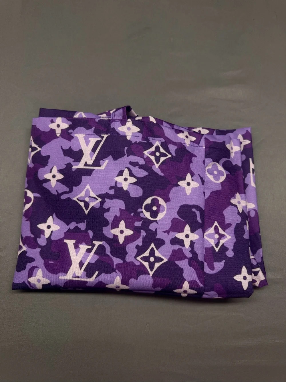 Purple Camouflage Duffel Tote with Monogram Pattern